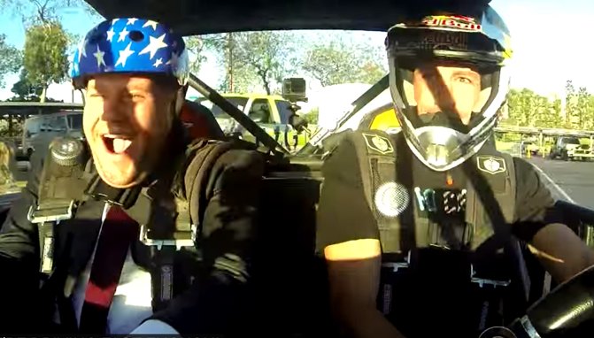 Travis Pastrana Takes Late Night TV's James Corden For a ...